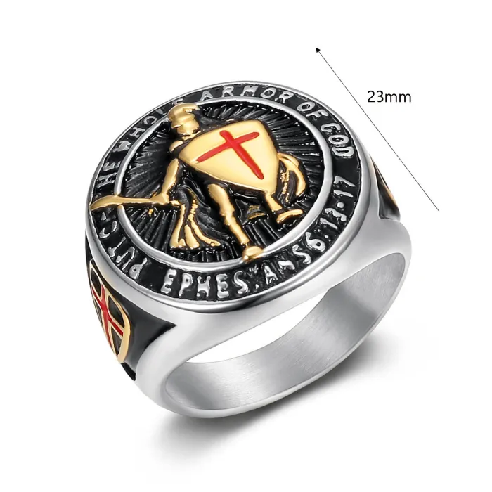 Cool Men's Templar ring, made of titanium steel material, hard, stylish, ring, holiday gift, birthday gift, anniversary gift, Christmas gift, anniversary gift, New Year gift, boyfriend,