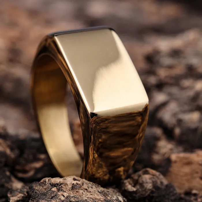 Minimalist Fashion Titanium Steel Ring | Niche Rectangle Mirror Finish | INS Style Stainless Steel Ring Wholesale