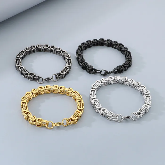 Stainless Steel Byzantine Twist Handmade Chain | Vintage Color Men's Jewelry Wholesale | Quanxi Water