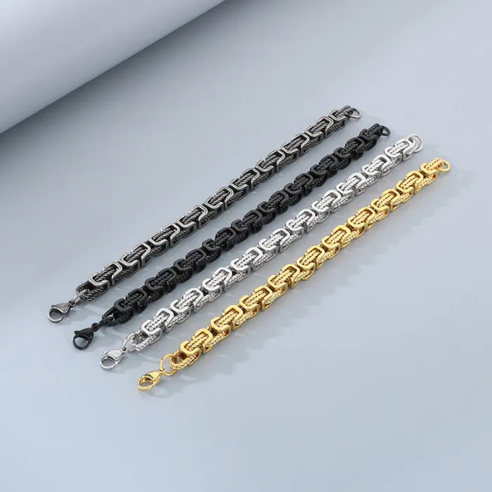 Stainless Steel Byzantine Twist Handmade Chain | Vintage Color Men's Jewelry Wholesale | Quanxi Water