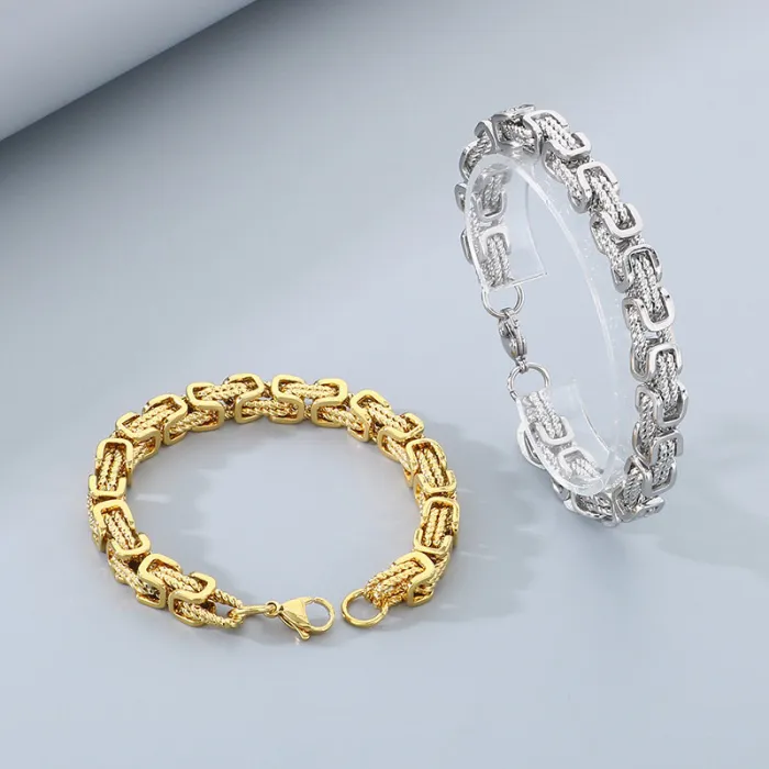 Stainless Steel Byzantine Twist Handmade Chain | Vintage Color Men's Jewelry Wholesale | Quanxi Water