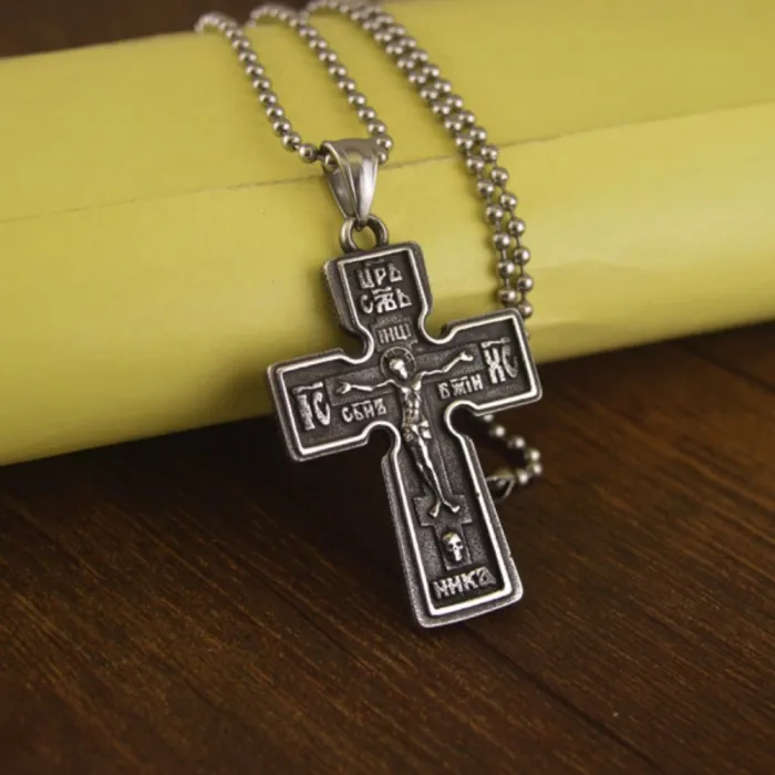 New Vintage Cross Stainless Steel Pendant | Creative Titanium Steel Necklace | Trendy Jewelry Wholesale for European and American Markets
