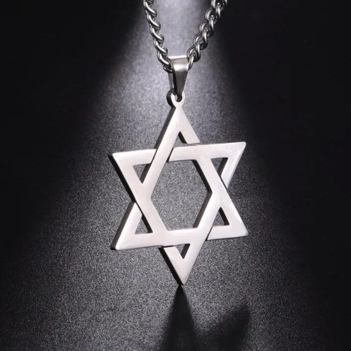 Korean Style Stainless Steel Hexagram Necklace | Fashionable Minimalist Hollow Pendant | Vintage Couples' Jewelry for Men & Women