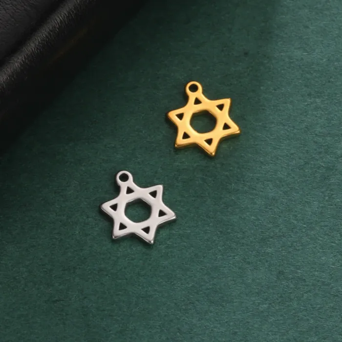 Cross-Border Mini Charms | Lucky Four-Leaf Clover Stainless Steel Pendant | Lotus Small Charm for Jewelry Making Accessories