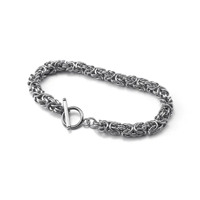 Niche Design Titanium Steel Woven Bracelet with OT Clasp | Vintage Minimalist Jewelry | Stainless Steel Loop Chain