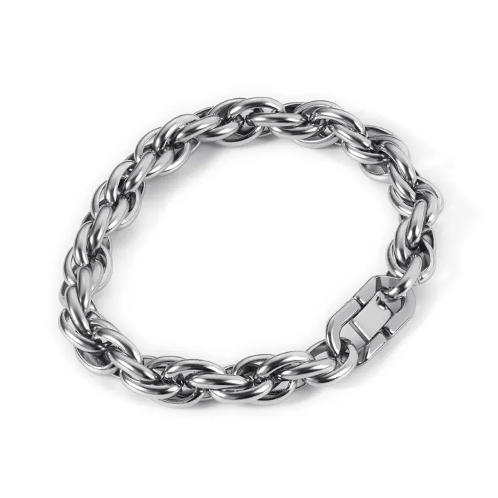 Cross-Border Woven Titanium Steel Bracelet | Vintage Minimalist Men's Handmade Chain | Thick Stainless Steel Twist Chain