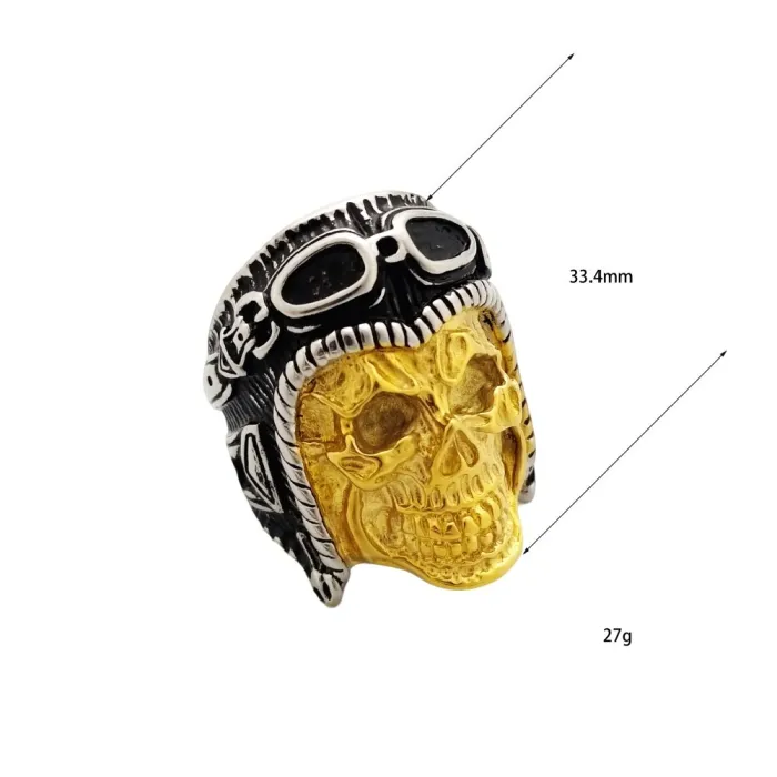 Wholesale Men's Punk Skull Aviator Glasses Rings for Europe and America - Sourcing for AliExpress and Amazon