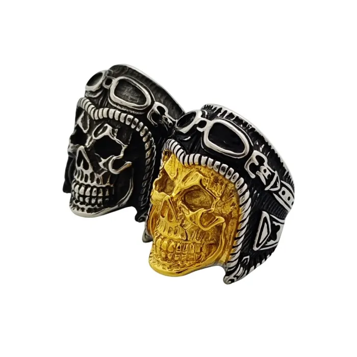 Wholesale Men's Punk Skull Aviator Glasses Rings for Europe and America - Sourcing for AliExpress and Amazon