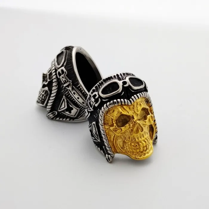 Wholesale Men's Punk Skull Aviator Glasses Rings for Europe and America - Sourcing for AliExpress and Amazon