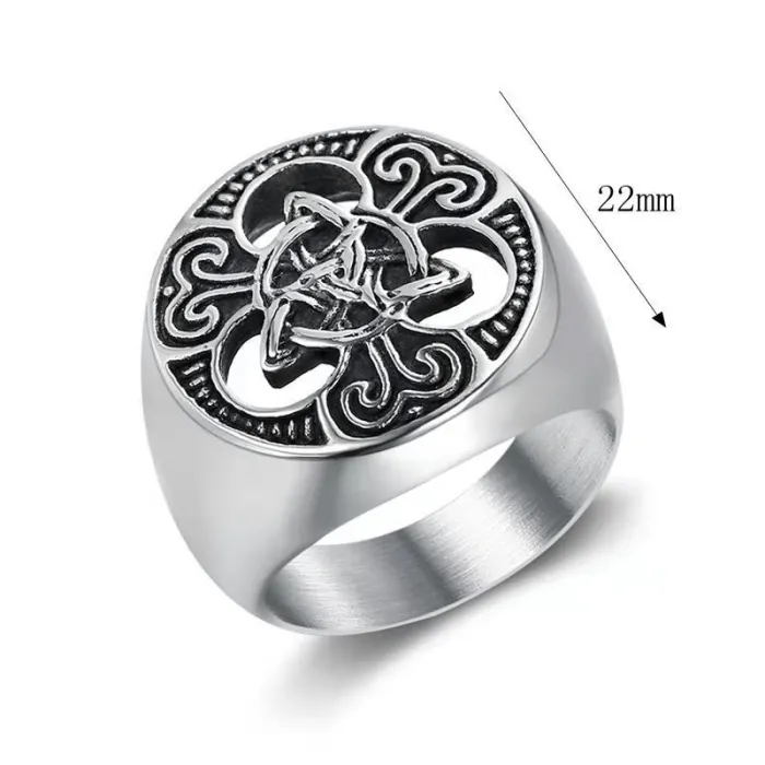 Men's Celtic Knot Ring – Vintage Viking Style, Hollow Design, Stainless Steel & Titanium Steel