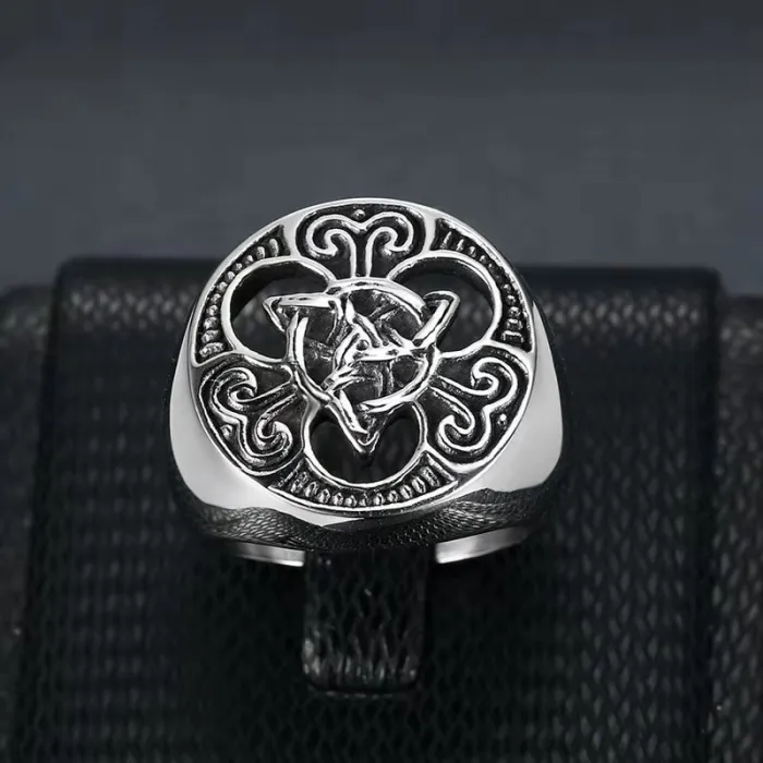 Men's Celtic Knot Ring – Vintage Viking Style, Hollow Design, Stainless Steel & Titanium Steel