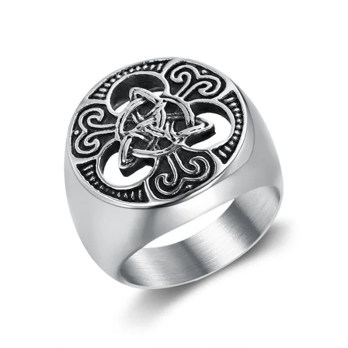 Men's Celtic Knot Ring – Vintage Viking Style, Hollow Design, Stainless Steel & Titanium Steel