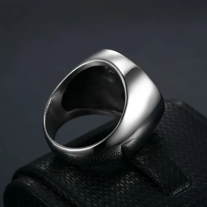 Men's Eagle Gemstone Military Ring – Bold Soaring Hawk Design, Vintage Titanium Steel