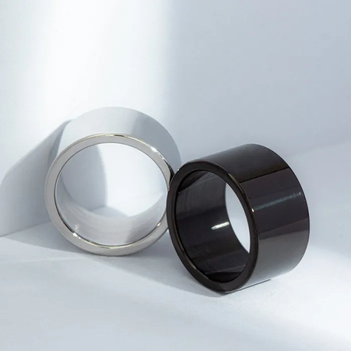 Men's Wide Band Ring – 12MM Polished Flat Surface, Fashionable New Design for 2025