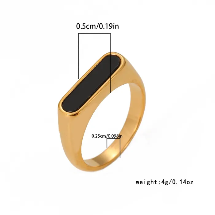 Women's Geometric Shell Ring – Vintage French Style, White Mother of Pearl, Titanium Steel, Wholesale