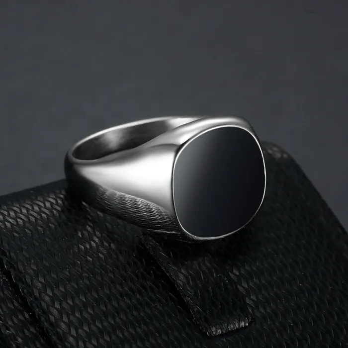 Gold Titanium Steel Ring – Glossy Epoxy Finish, Unisex Design, Polished Stainless Steel, Wholesale