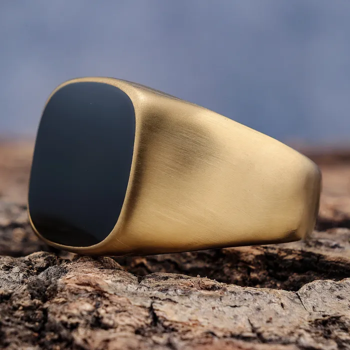 Men's Matte Black Ring – Street Style Minimalist Band, Sandblasted Stainless Steel, Wholesale