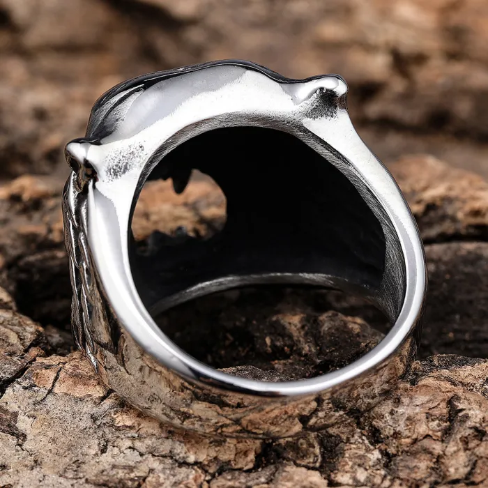 Men's Panther Head Ring – Punk Animal Design, Titanium Steel, Bold Statement Style, Wholesale