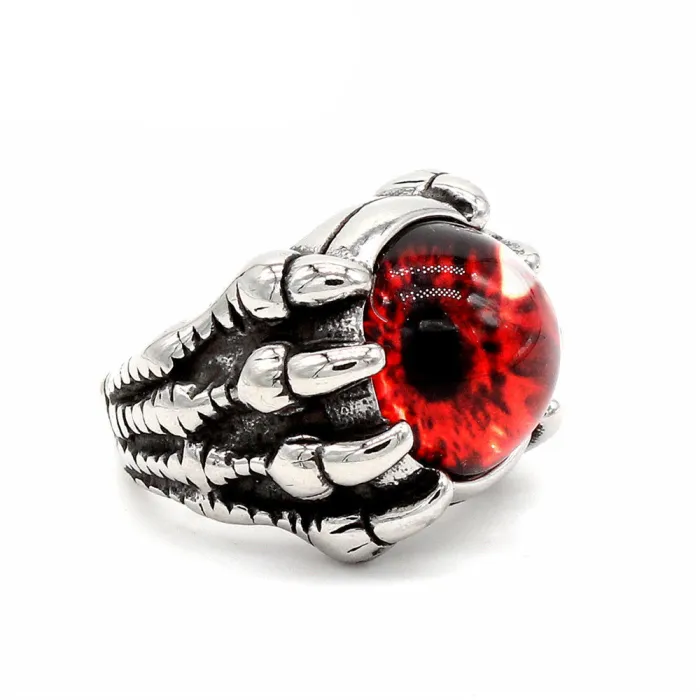 Men's Evil Eye Ring – Vintage Demon Eye Design, Titanium Steel, Gothic Punk Jewelry Wholesale