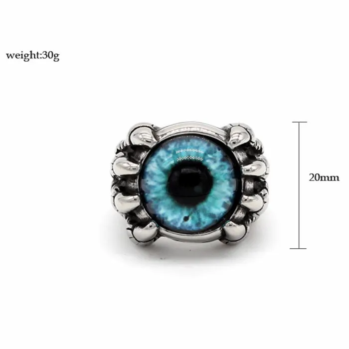 Men's Evil Eye Ring – Vintage Demon Eye Design, Titanium Steel, Gothic Punk Jewelry Wholesale