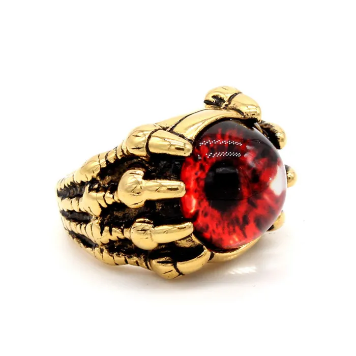 Men's Evil Eye Ring – Vintage Demon Eye Design, Titanium Steel, Gothic Punk Jewelry Wholesale