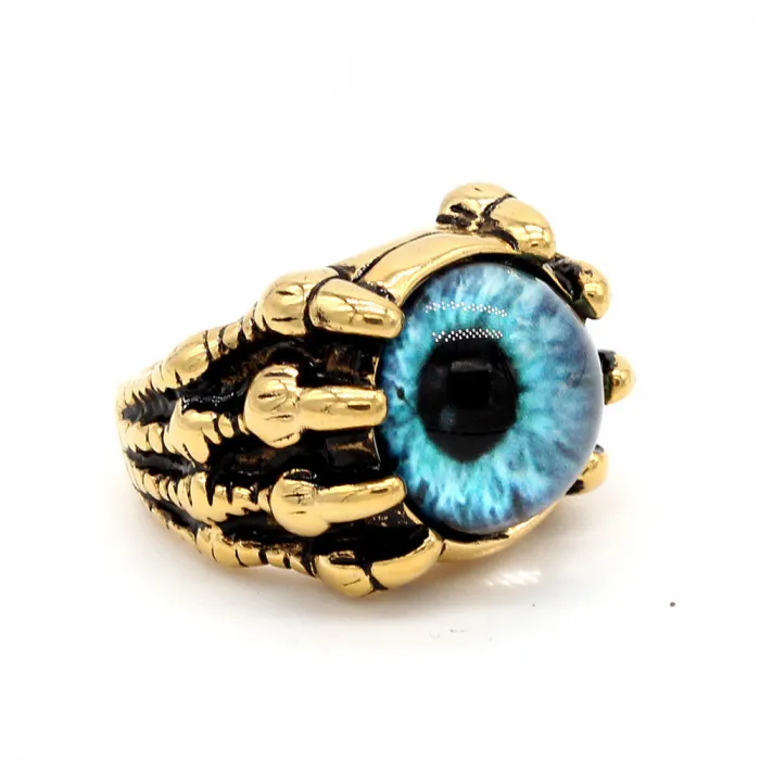 Men's Evil Eye Ring – Vintage Demon Eye Design, Titanium Steel, Gothic Punk Jewelry Wholesale