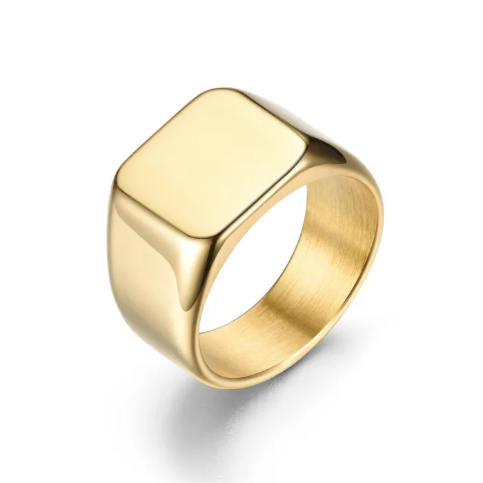 Men's Plain Titanium Steel Ring – Vintage Polished Stainless Steel Band, Minimalist Style, Wholesale