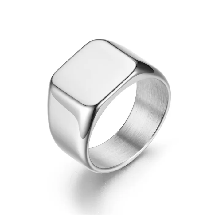 Men's Plain Titanium Steel Ring – Vintage Polished Stainless Steel Band, Minimalist Style, Wholesale