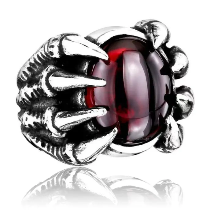 Men's Eagle Head Ring – Vintage Bold Design, Large Titanium Steel Band, Gothic Punk Style, Wholesale