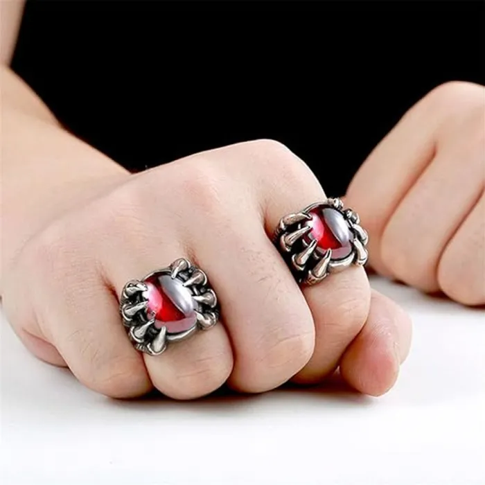 Men's Eagle Head Ring – Vintage Bold Design, Large Titanium Steel Band, Gothic Punk Style, Wholesale