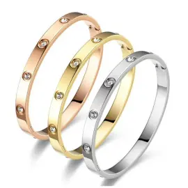 Women's Full Pave Cuff Bracelet – Fashion Open Bangle with Clasp, Sparkling Minimalist Style, Wholesale - Jewelryto