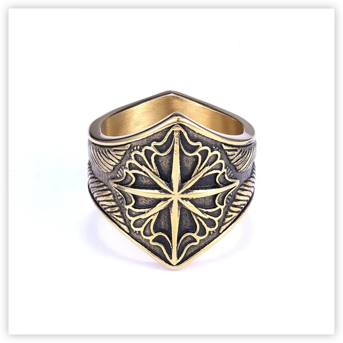 Men’s Viking Valknut Ring – Nordic Knot Design in Rust-Free Titanium Steel, Wholesale Fashion Jewelry
