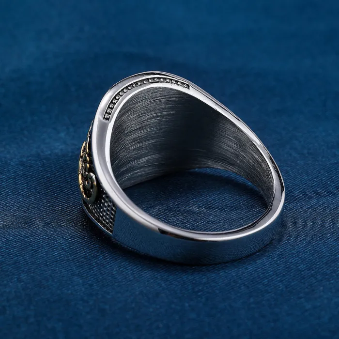 Men’s Scorpion Ring with Black Stone – Vintage Titanium Steel Nordic Style Jewelry, Wholesale Available