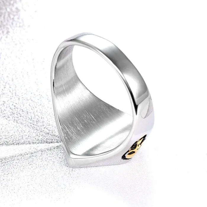 Men’s Biker Ring with Skull and Number 13 – Vintage Stainless Steel Gothic Jewelry, Wholesale