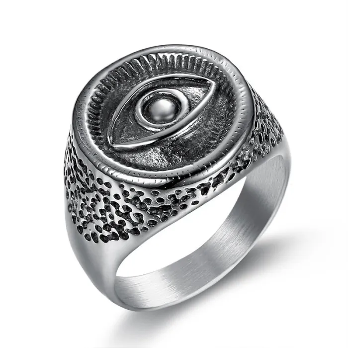 Eye of Horus Ring – Ancient Egyptian Symbol in Stainless Steel, Men’s Titanium Style Jewelry for Wholesale