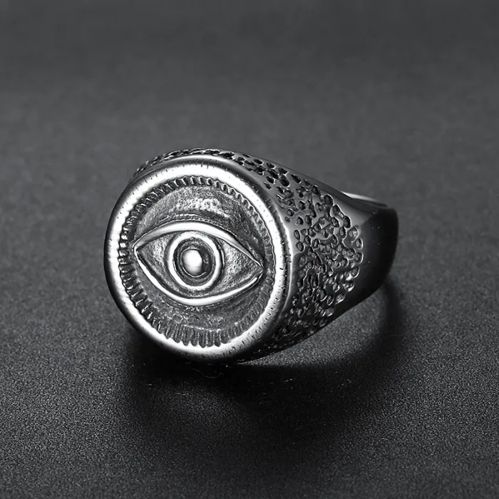 Eye of Horus Ring – Ancient Egyptian Symbol in Stainless Steel, Men’s Titanium Style Jewelry for Wholesale