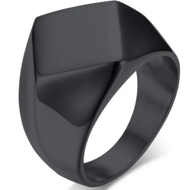 Men’s Geometric Titanium Steel Ring – Solid Rhombus Design, Nordic Minimalist Style, Wholesale Fashion Jewelry