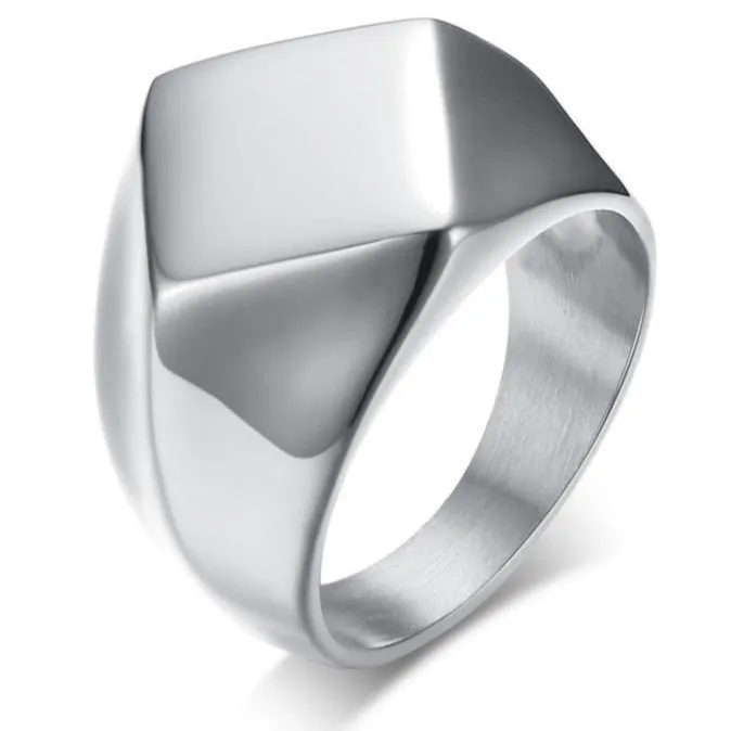 Men’s Geometric Titanium Steel Ring – Solid Rhombus Design, Nordic Minimalist Style, Wholesale Fashion Jewelry