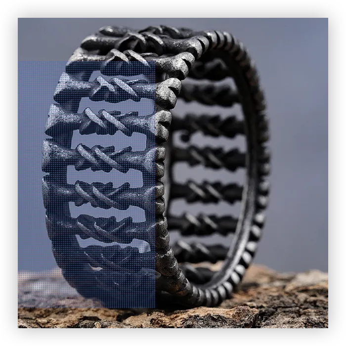 Men’s Bone Spike Ring – Bold Titanium Steel Band with Vintage Punk Style, Fashion Jewelry Wholesale