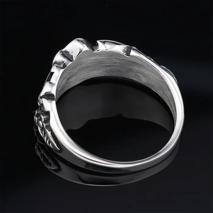 Men’s Retro Star Ring with Mushroom Detail – Stainless Steel Street Style Jewelry, Wholesale Available