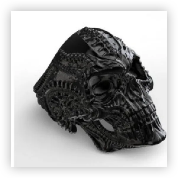 Men’s Biker Skull Ring – Bold Engraved Stainless Steel Gothic Jewelry, Vintage Motorcycle Style for Wholesale