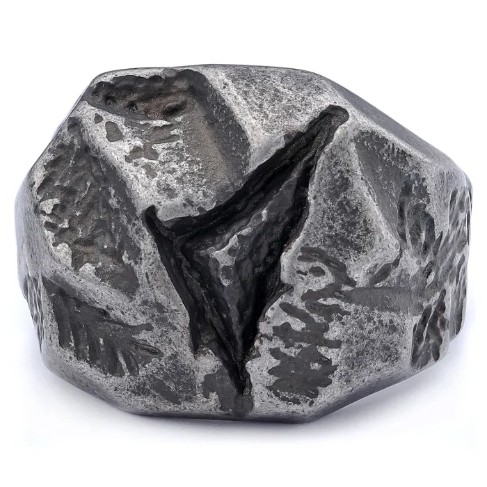 Unisex Raw Stone Ring – Natural Cut Design in Oxidized Stainless Steel, Minimalist Vintage Jewelry for Wholesale