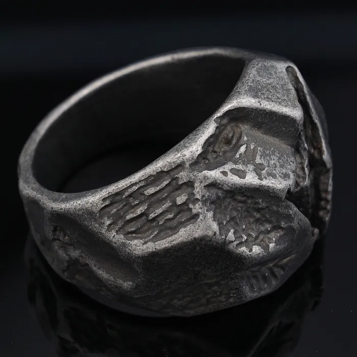 Unisex Raw Stone Ring – Natural Cut Design in Oxidized Stainless Steel, Minimalist Vintage Jewelry for Wholesale