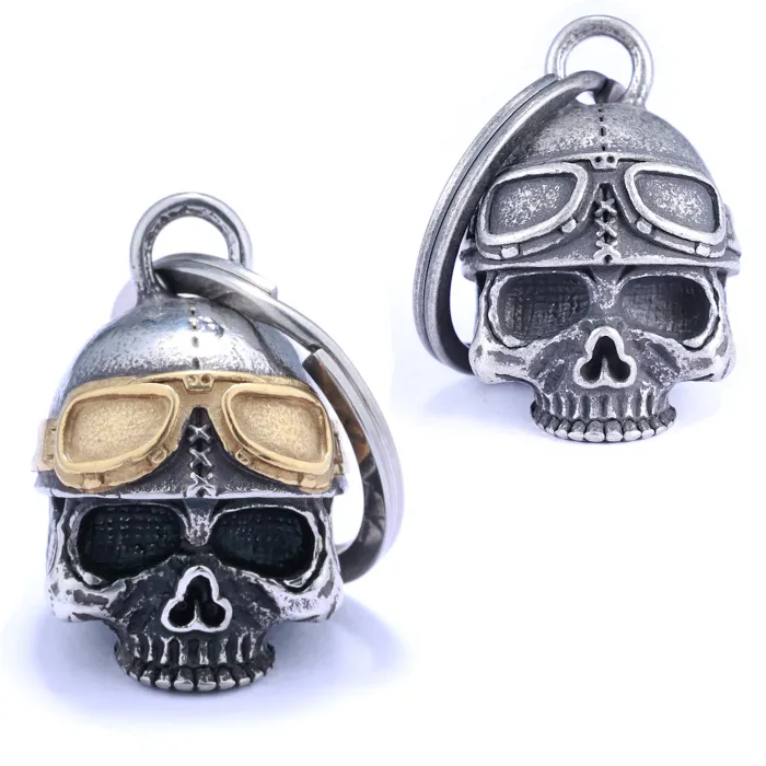 Motorcycle Guardian Bell Pendant – Vintage Stainless Steel Biker Necklace for Men, Protective Charm for Wholesale