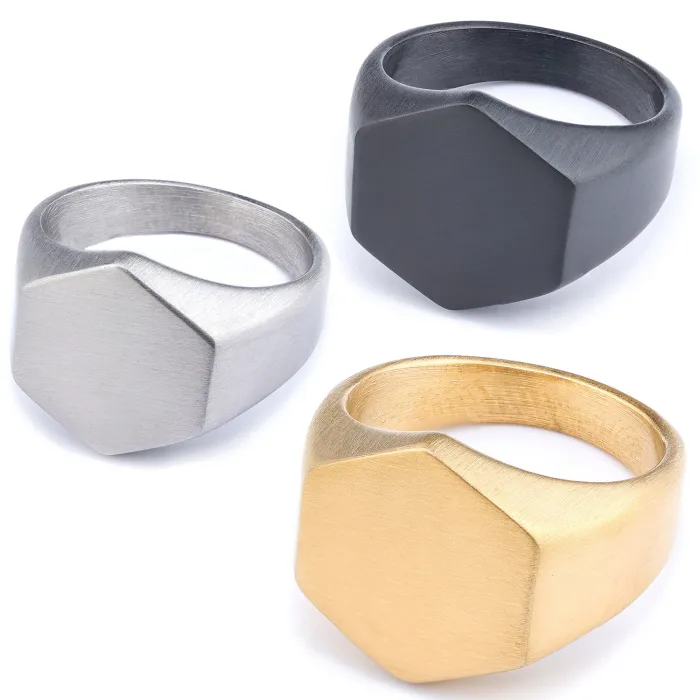 Unisex Geometric Engraved Ring – Minimalist Titanium Steel Design, Modern Fashion Jewelry for Wholesale