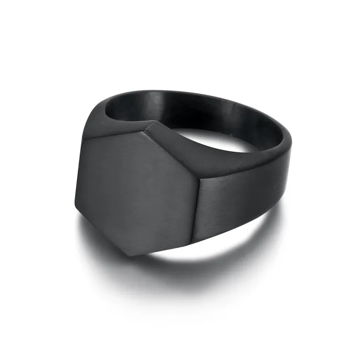 Unisex Geometric Engraved Ring – Minimalist Titanium Steel Design, Modern Fashion Jewelry for Wholesale