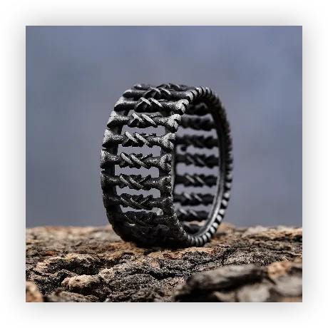 Men’s Bone Spike Ring – Bold Titanium Steel Band with Vintage Punk Style, Fashion Jewelry Wholesale