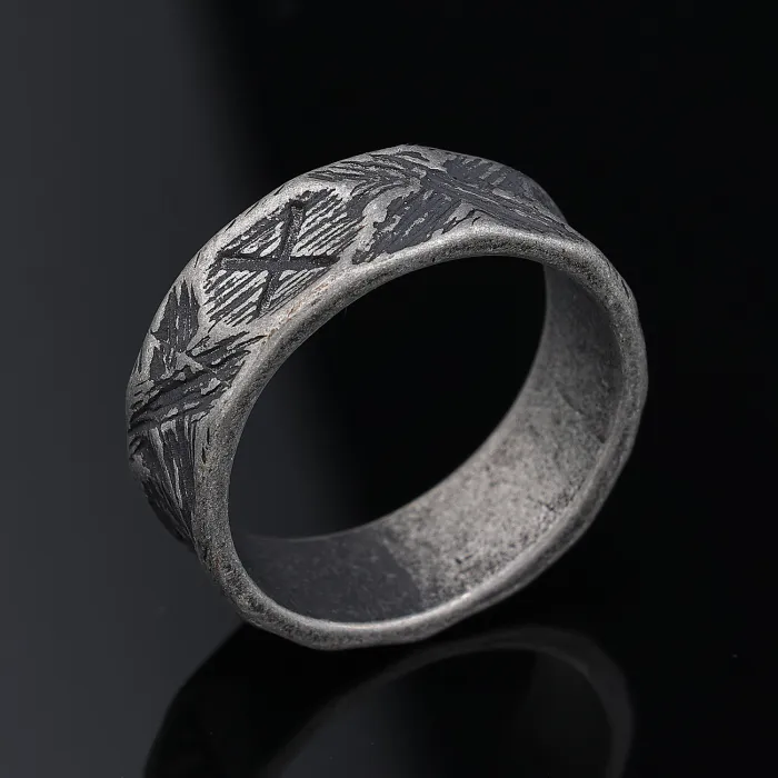Viking Rune Band Ring – Minimalist Norse Symbol Design in Stainless Steel, Nordic-Inspired Wholesale Jewelry