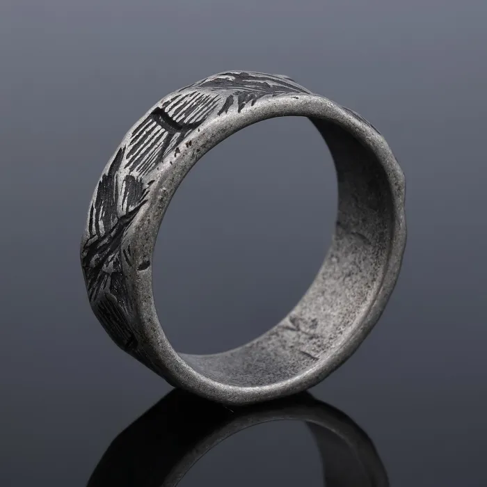 Viking Rune Band Ring – Minimalist Norse Symbol Design in Stainless Steel, Nordic-Inspired Wholesale Jewelry