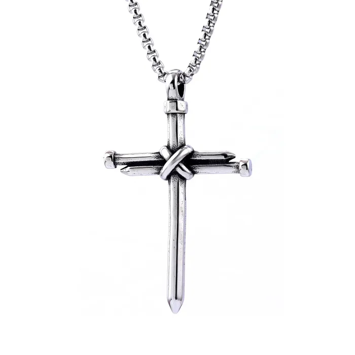 Polished Nail Knot Pendant – Minimalist Fade-Resistant Stainless Steel Necklace, Modern Unisex Jewelry for Wholesale